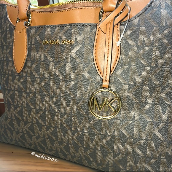 Michael Kors Austin Md Satchel + Wallet in Brown/Luggage NWT - Picture 6 of 9